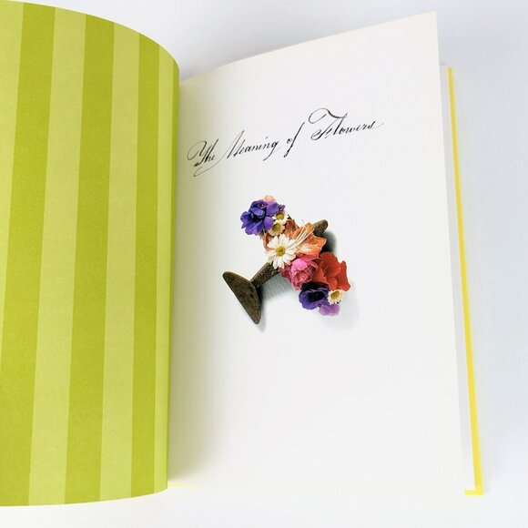 The Meaning of Flowers bright yellow book with Victorian floral illustrations - Picture 3 of 16
